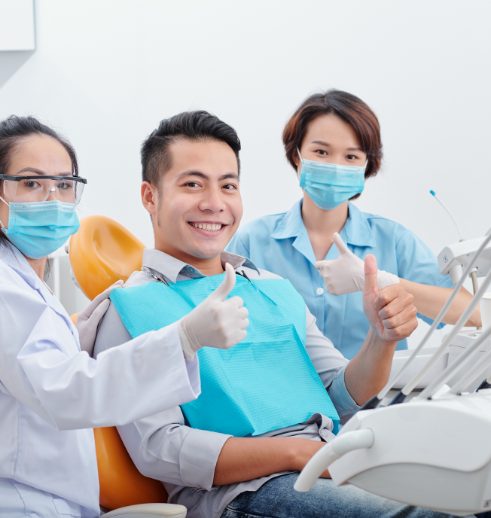 Happy dental patient